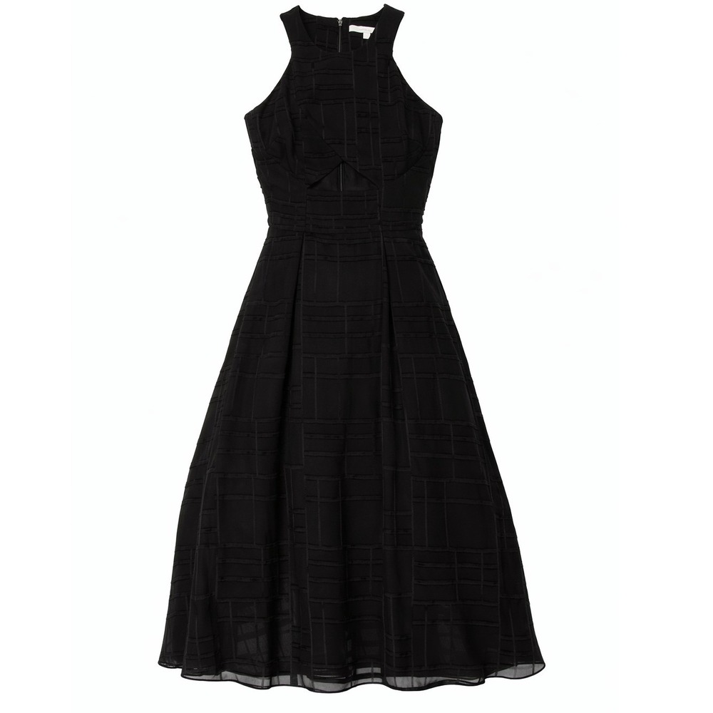 Jonathan Simkhai Black Aline Texture Rich‎ Party Luxury Edgy Boho Fit Flare XS 0